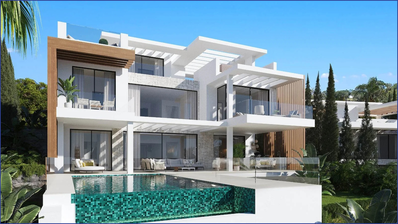 ¡Obra nueva! Impresionante villa con vistas al mar en Estepona
